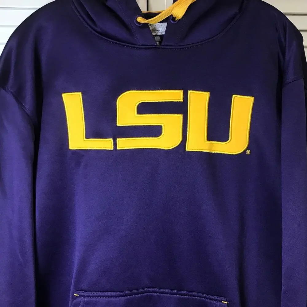 Majestic Section 101 LSU Tigers Men Hoodie Sweatshirt M 38/40